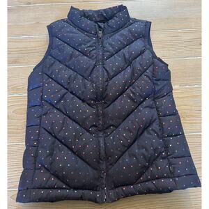 GAP Kids Girls Blue Multi Quilted Puffer Vest Cold Control Medium 8-9 Years EUC